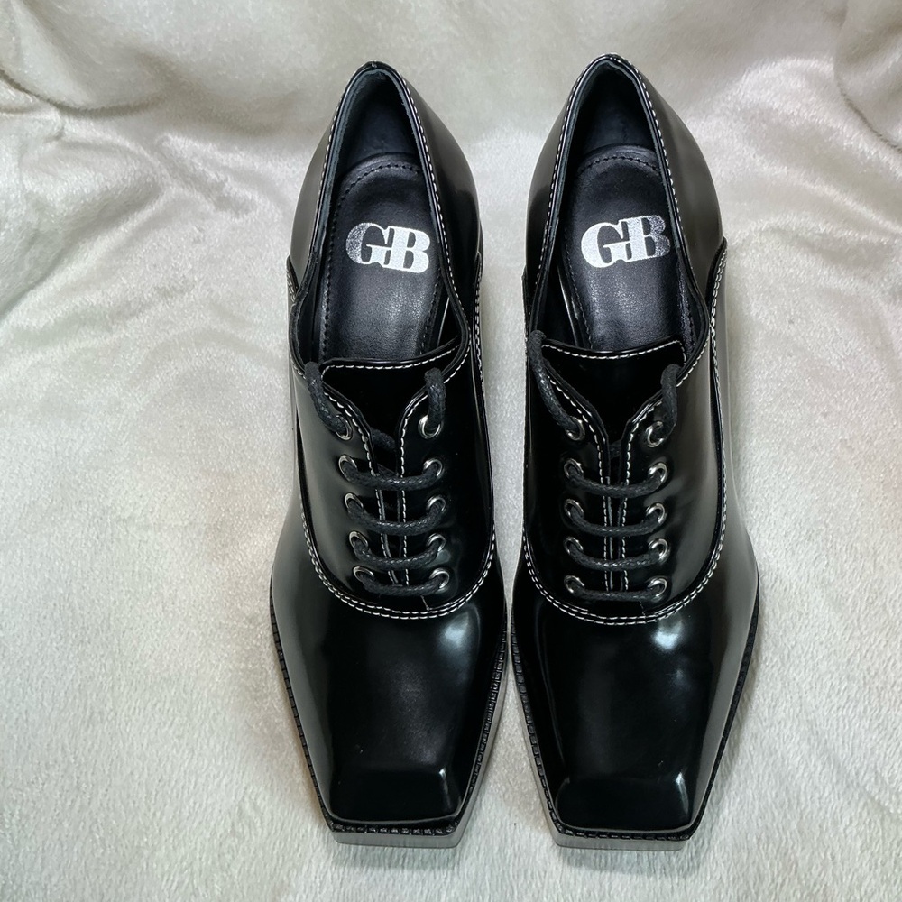NEW Gianni Bini GB “City-Girl” Black Oxford Platform Patent Leather Shoes NWT - Picture 7 of 8